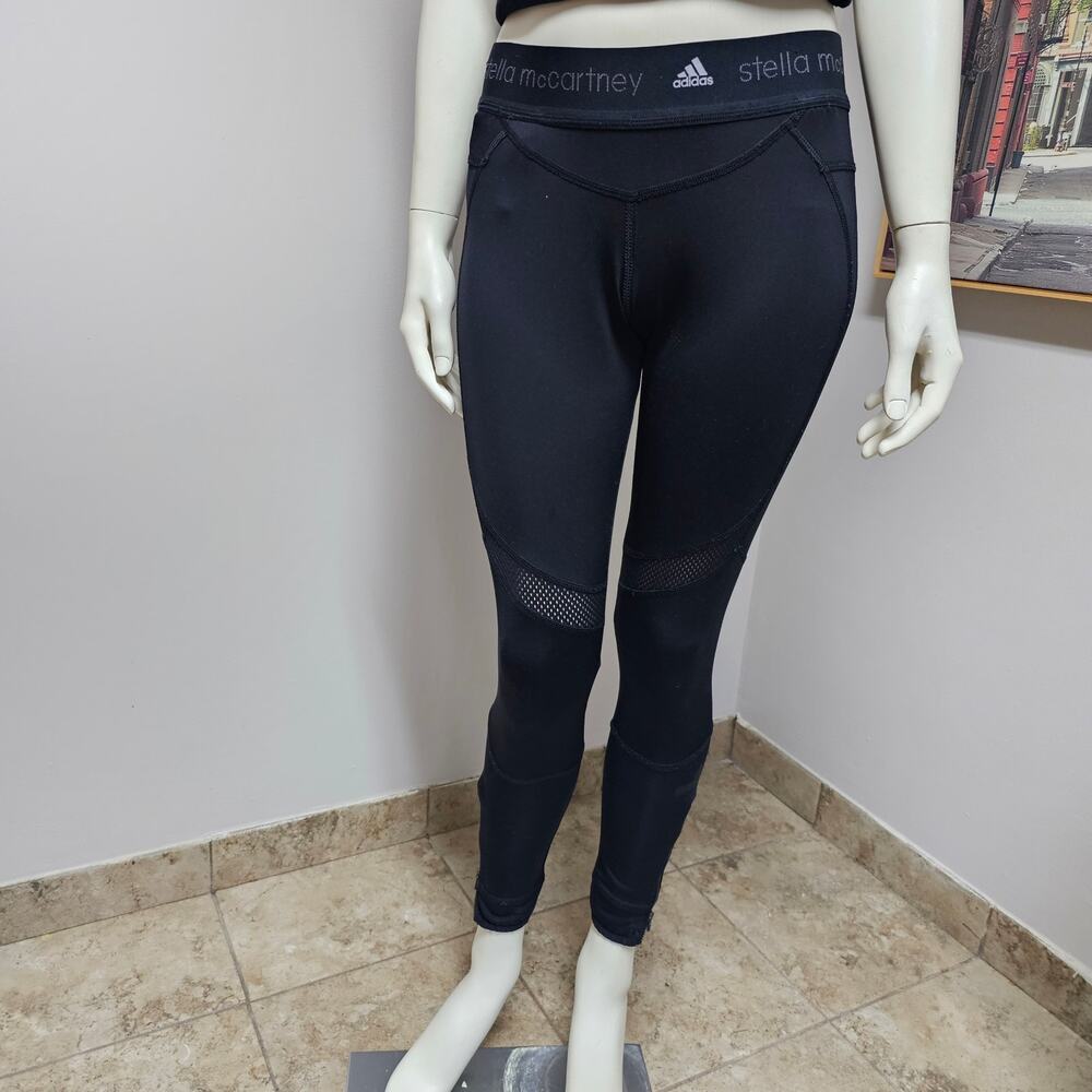 Stella McCartney Adidas Leggings 7/8 Zip Ankles sz M - ALTERED Waist Taken IN
